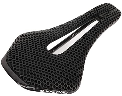 SPYMINNPOO 3D-Gedruckter Fahrradsattel, OberfläChe mit Bienenstockstruktur, Ultraleichter, Hohler Fahrradsattel, Atmungsaktives Fahrradkissen