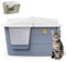 CAT CENTRE Grey Large Cat Hooded Litter Tray Box or Cat House Spacious Adult Cats Kittens Covered Toilet Enclosed Pan Loo Flap Door Lidded Detachable Hood Easy Cleaning