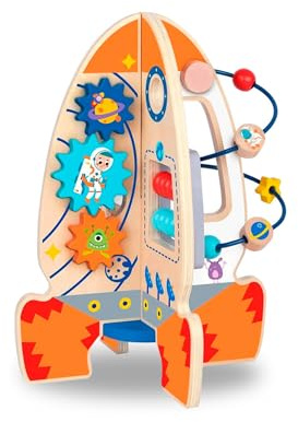 Tooky Toy Aktivitätsrakete aus Holz