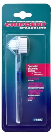 Gripdent Brosse à dents pour prothèses dentaires - Brosse à dents pour le nettoyage et l'hygiène des prothèses dentaires - Convient pour: Dentières, appareils orthodontiques, et aligneurs invisibles