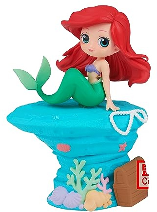 Banpresto, Q Posket Stories Ariel Mermaid Style, Disney Characters (Ver.A) 9 cm, Mehrfarbig BP88304
