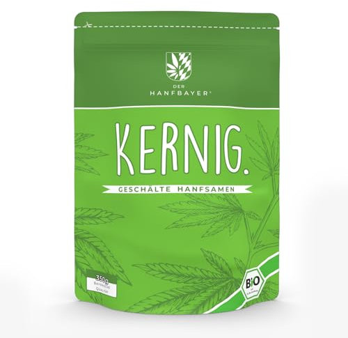 Der Hanfbayer® regionale Hanfsamen geschält Bio 350g [PROTEINREICHES SUPERFOOD] - inkl. LECKERER E-Rezepte - Vegan & Rohkostqualität - Reich an Protein, Omega-3 & Magnesium
