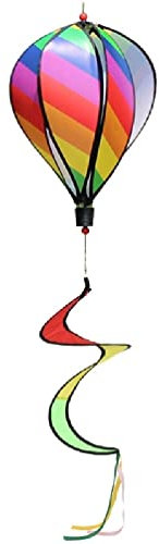 Hot Air Balloon Wind Spinner Rainbow Pinwheel Windsocks Spiral Windmill for Outdoor Garden Yard Lawn Decoration Gift