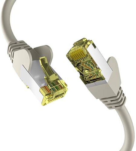 EFB-Elektronik - CAT. 6a Netzwerkkabel bis zu 10 Gbit - 3m LAN Kabel Ethernet Kabel Patchkabel mit Klinken-/Knickschutz - RJ45 Anschluss, S/FTP PIMF Schirmung - Grau