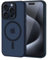 XTCASE Cover Magnetica per iPhone 15 Pro [Compatibile con MagSafe], Custodia Traslucida Opaca Posteriore Resistente ai graffi TPU Bumper Antiurto Sottile Protettiva Case, Blu