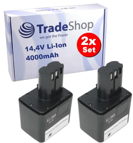 2X Trade-Shop Li-Ion Akku 14,4V / 4000mAh Ersatz für Gesipa 7251045 7251049 kompatibel mit Firebird 7260032 MCS5800 G-7251045 070091513 07009155