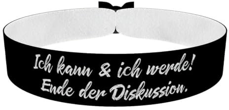 Ich kann & ich werde schwarz Stoffarmband - Motivationsarmband aus Satin - Wasserfest & langlebig - Affirmationsarmband für Selbstbewusstsein - Geschenk für Motivation - Unisex Armband