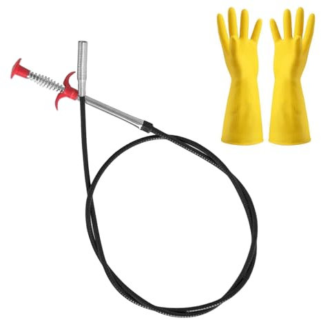 160cm Flexible Grabber Pickup Tool, Extra Long Retractable Claw Pipe Dredging Tool with Waterproof Gloves, Bendable Snake Drain Hair Clog Remover for Litter Pick, Plug Hole, Drain, Sink, Toilet