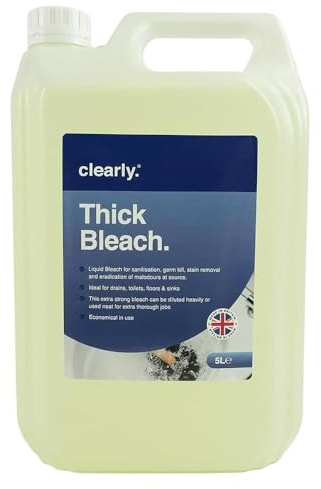 Clearly Thick Bleach, 5L, Extra Strong Toilet Bleach Liquid for Sanitisation and Disinfection, Cleaning Products for Home and Workplace (4)