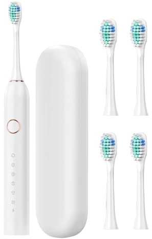 Brosse à dents électrique – Brosse à dents électrique pour adultes | 40 000 VPM Nettoyage en profondeur 6 modes Étui de voyage inclus Charge rapide 3 heures dure 180 jours Minuteur intelligent pour