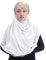 Lina & Lily Damen Hijab Kopftuch aus Chiffon mit Goldenen Pailletten & Glitzer & Perlen (Weiß)