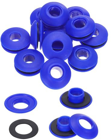 QUARKZMAN 25 Stück Kunststoff Ösen Set für Planen, Kunststoffösen Rostfrei für LKW Abdeckplane Textil Vorhänge Zelte Poolplane Sonnensegel Banner Markisen Befestigungsclip, Blau
