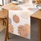 Inhobbok Tischläufer Orange Gelb Grau Modern Blumen Leinen Dahlie Attraktiv Bauernhaus Geometrischer Tisch Mitte Dekor Boho Tischläufer für Wohnzimmer Schrank Essparty Terrasse 33x183cm
