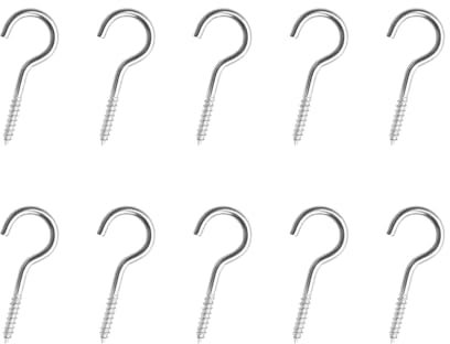 Lufdegim 10 Stück Schraubhaken Edelstahl, Haken zum Schrauben, Deckenhaken, Hakenschraube Einschraubhaken für Hängematten Hängesessel Markisen Zuhause, Büro und Außenbereich (M3-40mm)