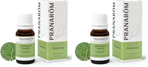 Pranarôm Huile Essentielle Palmarosa Bio Cymbopogon martinii var. motia Partie Aérienne HECT 10 ml (Lot de 2)