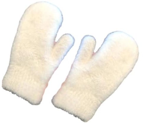 alloneslife Kunstfell-Fäustlinge für Damen, warme Winterhandschuhe, Kunstpelz-Handschuhe, dehnbare Manschette, bequemes Tragen beim Skaten, Skifahren, Jagd (Beige)