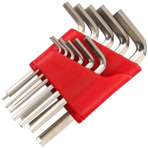 11pc Small Metric Hex Allen Key Wrench Tool Set. 1.27-6mm Long and Short Arm Sizes of Hard Alloy in a Compact Holder