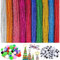 Barlone 280 Stück Pfeifenputzer zum Basteln Glitzer Set, 200 Pfeifenputzer Glitzer Chenilledraht Bunt Pfeifenreiniger zum Basteln mit 80 Pfeifenputzer Zubehör Plüschbälle und Augen, für DIY Projekte