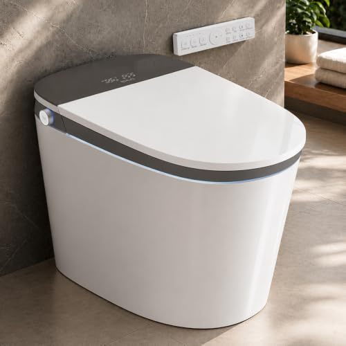 EPLO Smart Toilet Bidet with Auto Open Close,1000 Gram MaP Flush Score,Foam Dispenser, ADA Comfort Height, Blackout Flush,Auto Flush,Heated Seat,One Piece Elongated Toilet with Tank Built in U8MAX