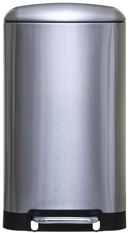 WELL HOME - Papelera / cubo de basura / contenedor de residuos con pedal de metal 30 L