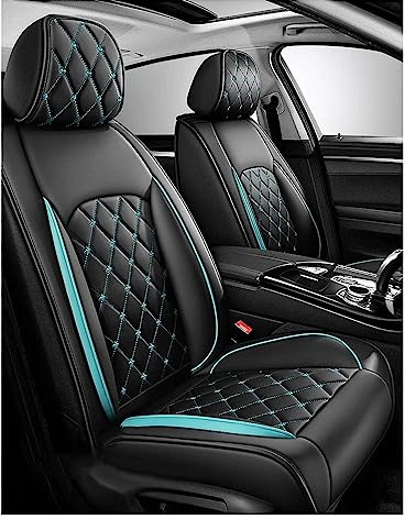 NISMIA Autositzbezüge Universal Set FüR Kia Sportage SUV 2021 2022 2023 2024 2025, Leder Autositzbezug Komplettset, Aus Premium Leder + Einzigartigem Design 5-Sitzer Sitzbezüge(B(Blue-Green))