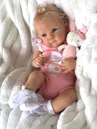 Scnbom 18zoll 46cm Reborn Babys mädchen vollsilikon Puppen lebensechte babypuppen wie echtes Toddler Junge