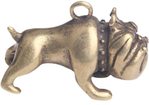 Luxylei Retro-Bulldoggen-schlüsselanhänger, Messing-schlüsselanhänger, Welpen-anhänger, Niedlicher Metall-schlüsselanhänger Für Kleine Hundewelpen, Messing-anhänger, Dekorative Hängedekoration Für