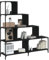 THOYTOUI Bücherregal, Mehrzweck Schränke Anrichte Leiter Regale Treppenregale Verwendbar für Küche Arbeitszimmer Wohnbereich Korridor 4 Etagen Schwarz 139x33,5x149 cm Holzwerkstoff