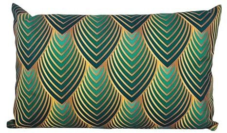 JACK 30x50cm Motiv Outdoor Lounge Kissen Dekokissen inkl. XXL-Füllung Wasserabweisend Sitzkissen Garten Stuhl Lotus Effekt, Farbe:Blatt Grün