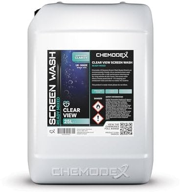 Clear View Ready Mix Screen Wash 25 Litre - All Season Windscreen Washer Fluid | Streak-Free Anti-Freeze