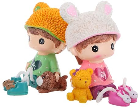 TOPPERFUN 2Piezas Adornos de Resina de Muñecas Colgantes para Decoración de San Valentín Accesorios de Escritorio para Hogar y Oficina