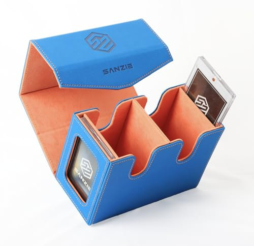 SANZIE Sammelkarten Aufbewahrungsbox Card Deck Box for MTG (Blau) | mit 2 Commander-Displaybereicheny und 2 Kartenhalter für 240+ Karten Card Deck Box fit für MTG, PTCG, TCG Sammelkarten
