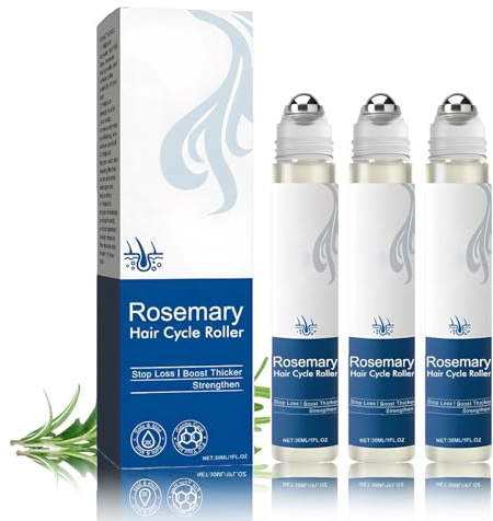 3 Stück Advanced Hair Growth Serum Roll On, Rosmarin Haarwachstumsserum Roll On, Reduziert Haarausfall für Frauen & Männer, Fördert die Kopfhautgesundheit und Tiefenwirksame Pflege