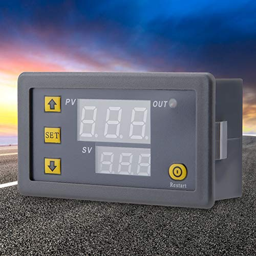 Yechiry Digital Temperatur Controller, 12 V/24 V/220 LCD Timer Thermostat Switch -Sensormesser mit LED -Anzeige, Brandneue, Kühl oder Heizmodusauswahl (220 rotes und blaues Display)