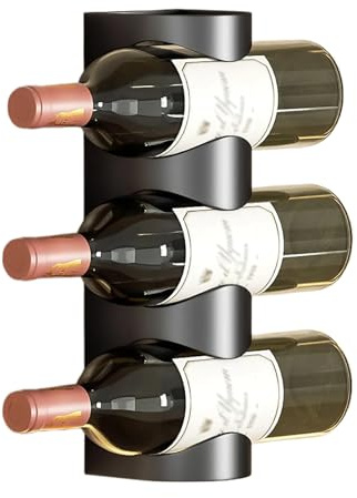 Weinregal aus Edelstahl 304, Wandmontage, Hohe Tragfähigkeit, Platzsparend, für Küche/Wohnzimmer/Bar/Esszimmer