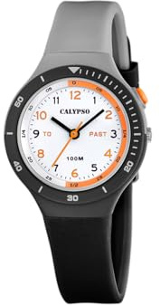 Calypso Kinderuhr Junge und Mädchen Analog aus Kautschuk Schwarz | Quarzuhr, Widerstandsfähiges Glas, Wasserdicht 10 ATM, K5882/4, My First Watch