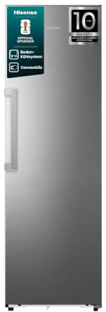 Hisense FU310K3AIC Gefrierschrank/ 186cm hoch/ 312 Liter/Kitchen-Fit/Boden-Kühlsystem/ConnectLife/Convert Funktion/Metal-Cooling/DeepFreeze/BxHxT: 59,5×185,6×60cm/ Silber [Energieklasse C]