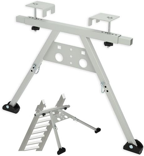 aleawol Ladder Standoff Stabiliser, Adjustable Width Height, 150kg Capacity | with Tool Tray, Non-Slip Rubber Feet, Ladders Standoff Accessories for Roof Maintenance Painting Gutter Cleaning