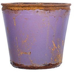 Sandra Rich Vintage Glas-Teelichthalter Flower Pot- Lavendel 12/13 cm