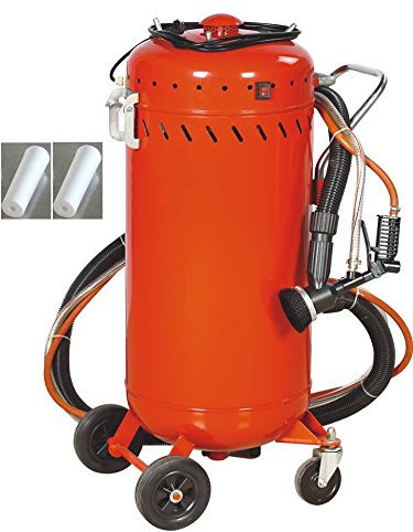 Combiné Sableuse Aérogommeuse Aspirateur mobile 106L interieur exterieur + 4 Buses 7mm