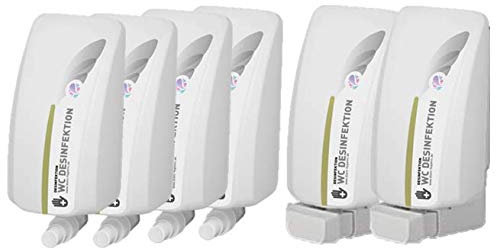 Blanc HYGIENIC WC-Sitzreiniger Set Lavela – 2 Wandspender für die Toilette, 6 x 1 Liter Flächendesinfektionsmittel für ca. 12.000 Anwendungen, Weiß