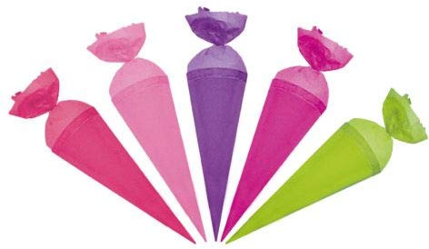 folia Schultüte Krepp 12cm Uni Sortiment Mädchen