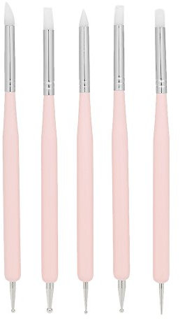 Anself 5 St¨¹ck 2-Wege Nail Art Dotting Tools Silikon Nagel Pen UV Gel Nail Art Pinsel