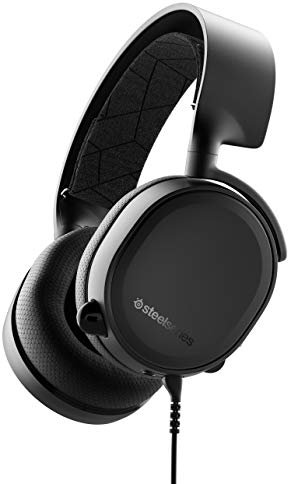 SteelSeries Arctis 3 - Auriculares de Diadema para Videojuegos, Surround 7.1 para PC, gestión de Software, (PC, Mac, Playstation, Nintendo Switch, móviles, VR) Negro