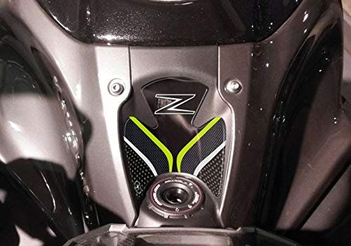 labelbike - Adesivo in Resina 3D Decorazione e Protezione di Moto Zona Chiave Accensione compatibile con KAWASAKI Z900 - Grafica in Simil Carbonio con finiture Grigie e Verdi