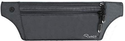 RYACO Geldgürtel für Damen und Herren, Versteckt Bauchtasche Flach mit RFID Blocker, Bauchtasche Diebstahlsicher für Reisen unter Kleidung Tragbar - Grau