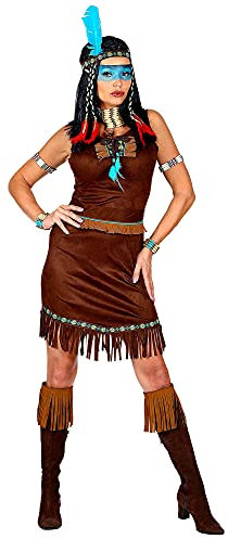 W WIDMANN MILANO Party Fashion - Kostüm Indianerin, Kleid, Häuptlingstochter, Wilder Westen, Karneval