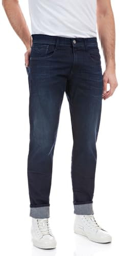 Replay men's jeans with power stretch, blue (Dark Blue 007), 32W / 34L