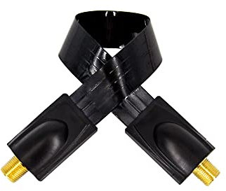 Premium X Fensterdurchführung SAT Koaxialkabel für Fenster & Türen inkl. Klebepads extrem flach schwarz 26cm