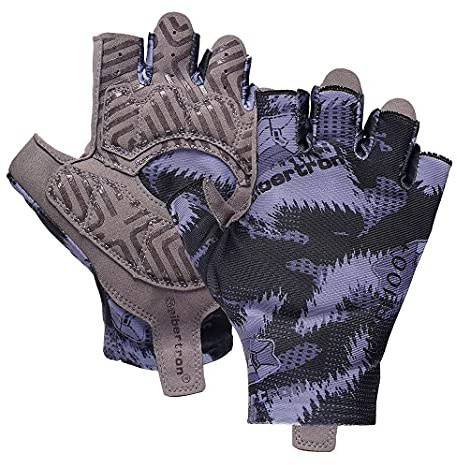 Seibertron S.P.S.G-3 Unisexe Demi-Doigt UPF100+ Gants de Protection Solaire Anti UV Respirant Gant de Cyclisme fit for VTT DH Vélo de Route, Absorbant Les Chocs, Antidérapant Gant Youth Black XS